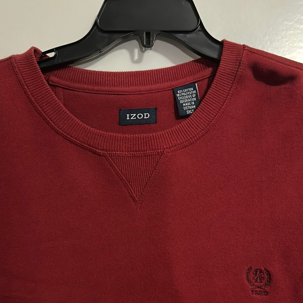 IZOD Men's Rich Red Crewneck Sweatshirt 3XLT